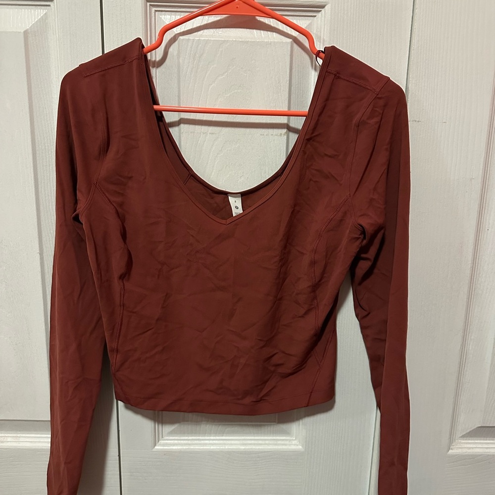 size 8 lululemon align long sleeve (mulled wine)